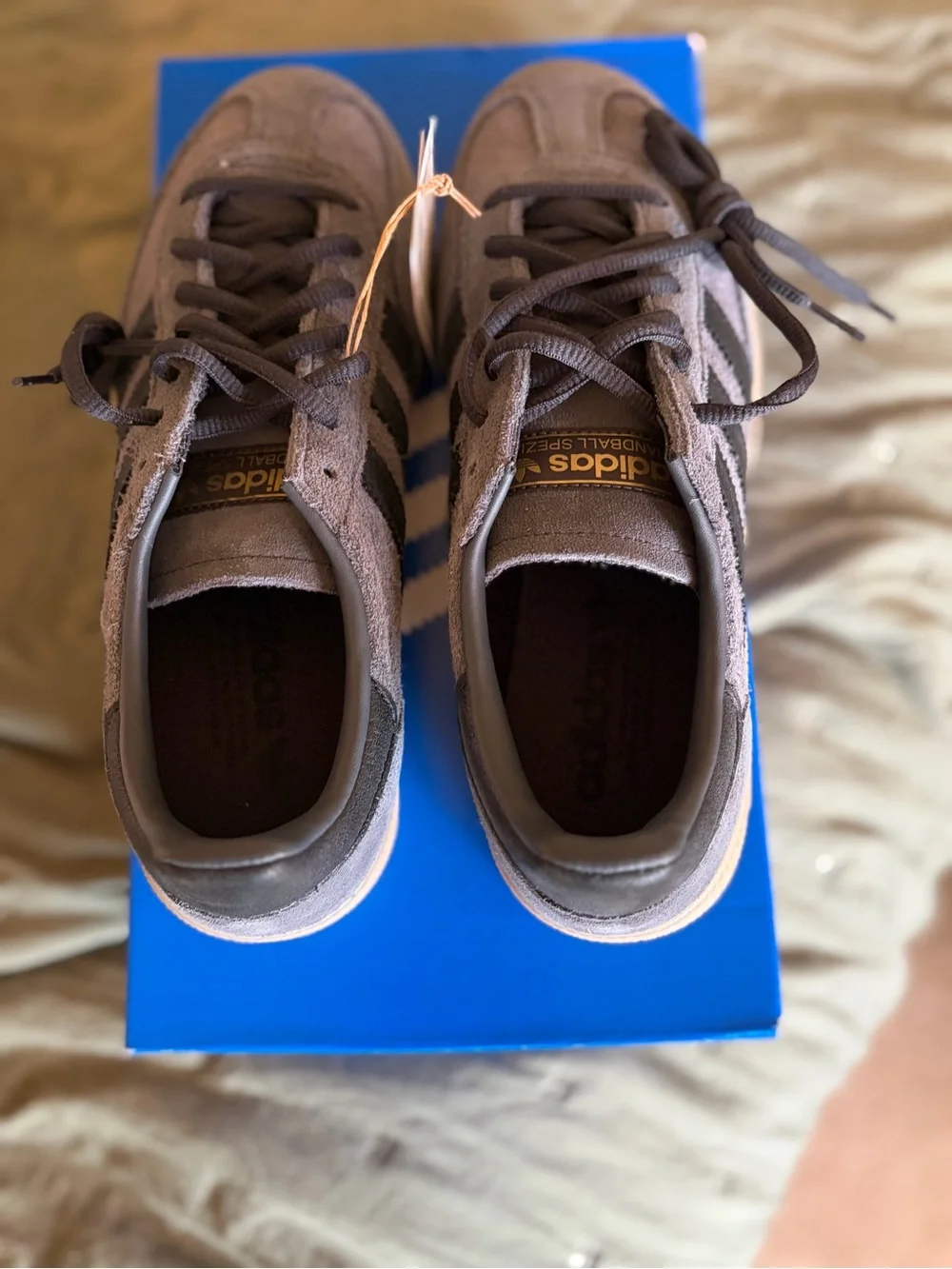 Adidas Spezial Gray Suede Sneakers with Black Stripes and Gum Sole size 7 US